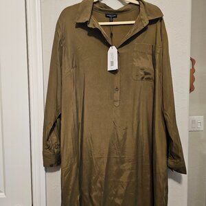 Universal Standard Cupro Rubicon Shirt Dress S